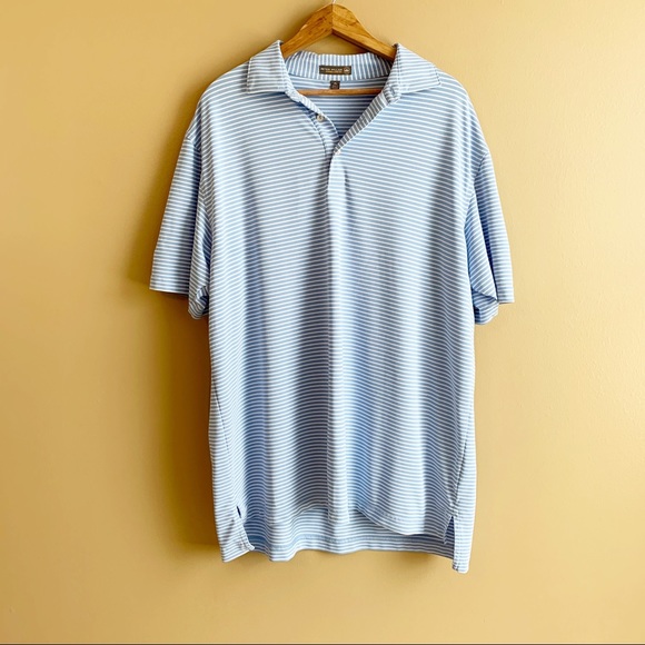 Peter Millar Other - PETER MILLAR Summer Comfort Stripe Polo Blue XL